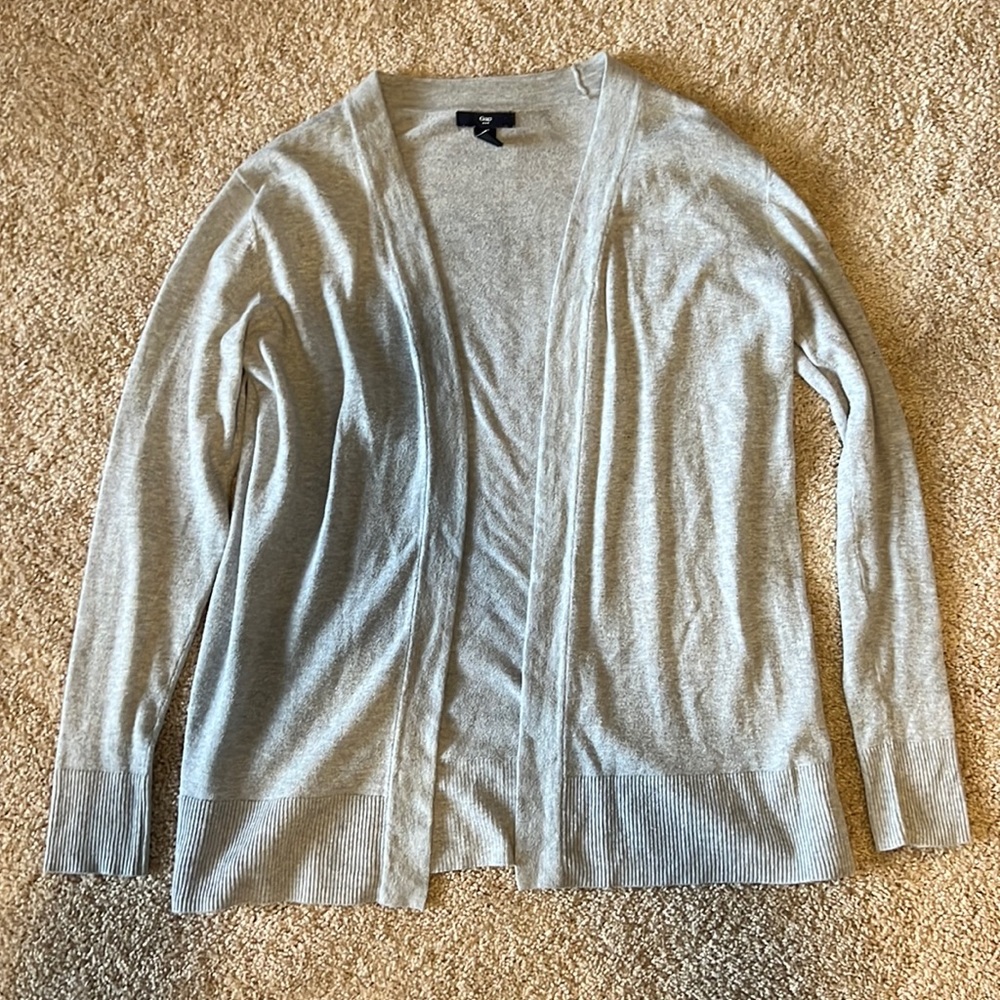 Women’s Small grey gray cardigan sm long sleeve cardigan